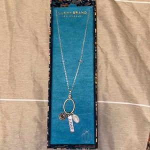Silver Lucky Brand Charm Necklace